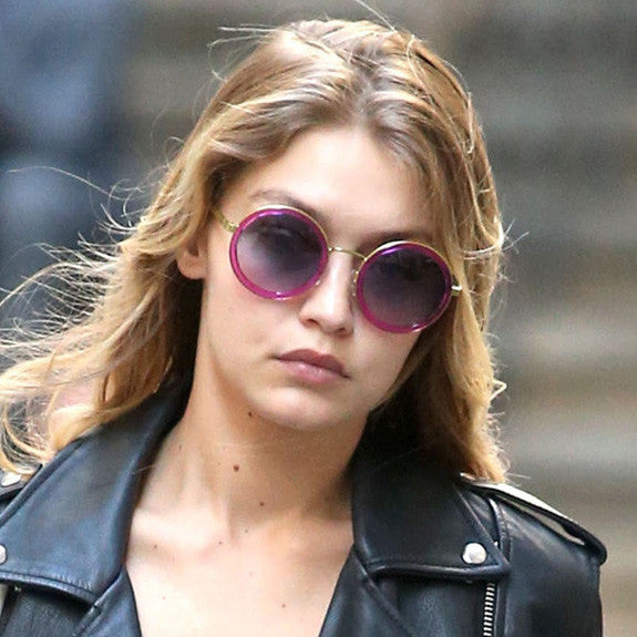 Gigi Hadid Style Thick Round Celebrity Sunglasses