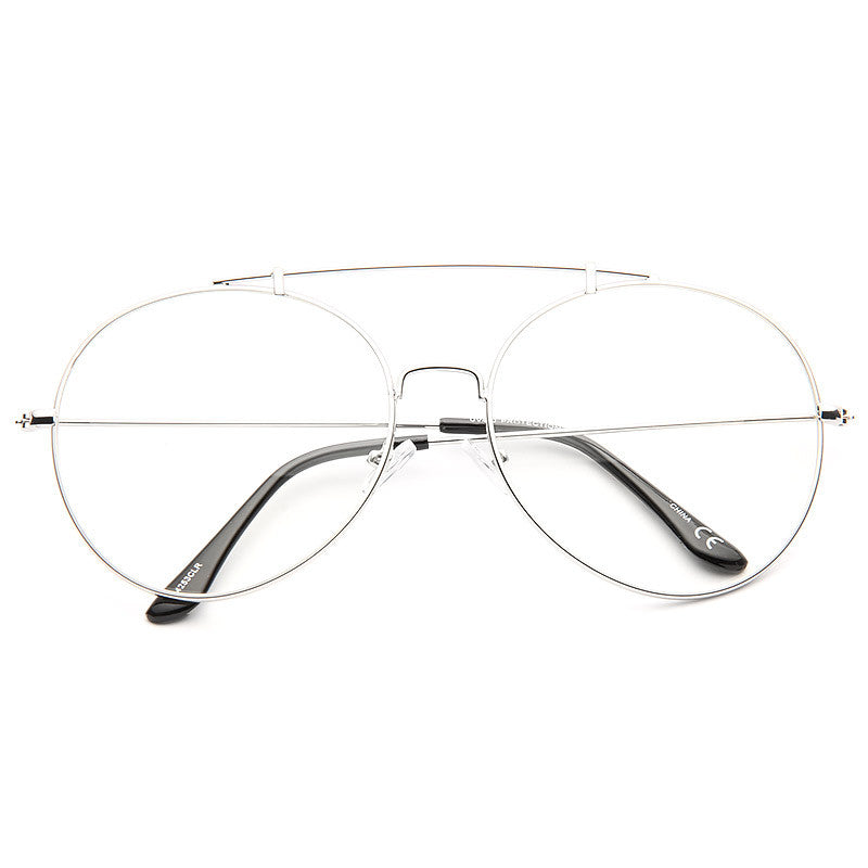 Round Thick Rimmed Clear Glasses  Aviator Sunglasses ｜Framesfashion