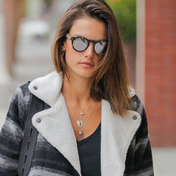 Alessandra Ambrosio Style Unisex Rounded Celebrity Sunglasses